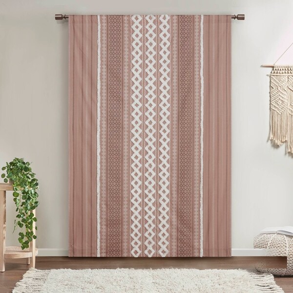 INK+IVY Imani Cotton Printed Single Curtain Panel with Chenille